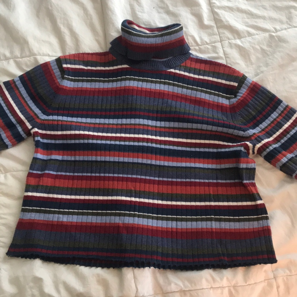 Multi colored turtle neck
